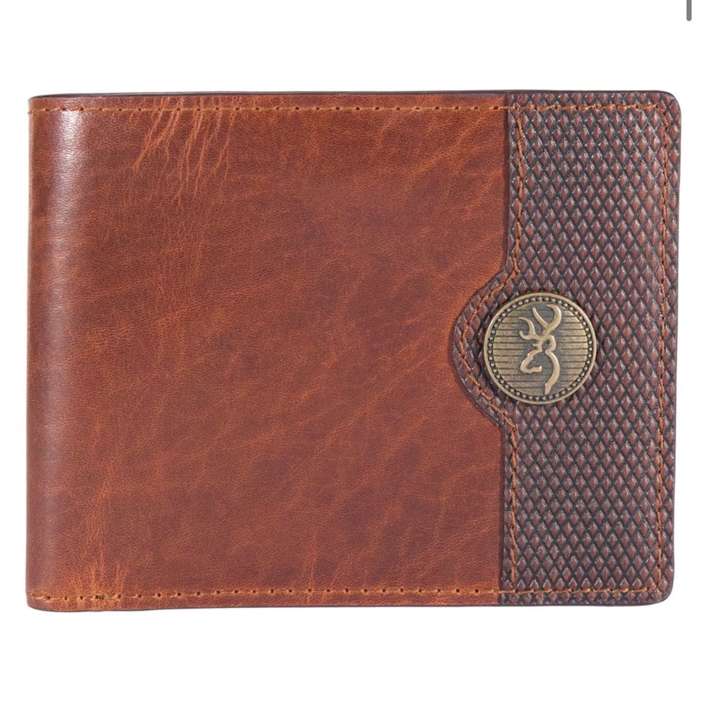 Bass Pro Shops Browning Western Brass Buck Bifold Wallet – Brown – NWT
